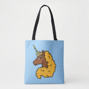 Yellow Afro Unicorn Tote Bag