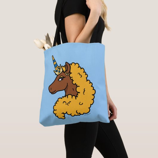Yellow Afro Unicorn Tote Bag (Dichtbij)