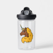 Yellow Afro Unicorn Waterfles (Voorkant)