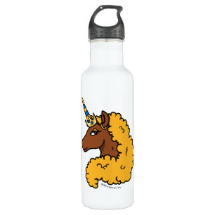 Yellow Afro Unicorn Waterfles