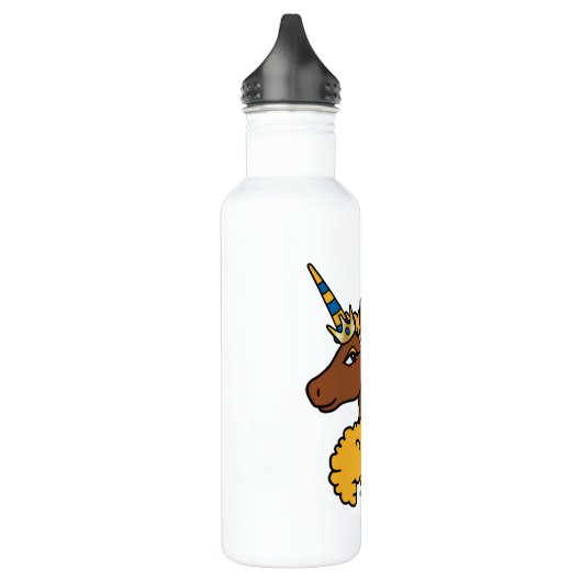 Yellow Afro Unicorn Waterfles (Links)