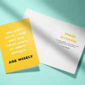 Yellow Age Wisely Diaper change Birthday Card Kaart