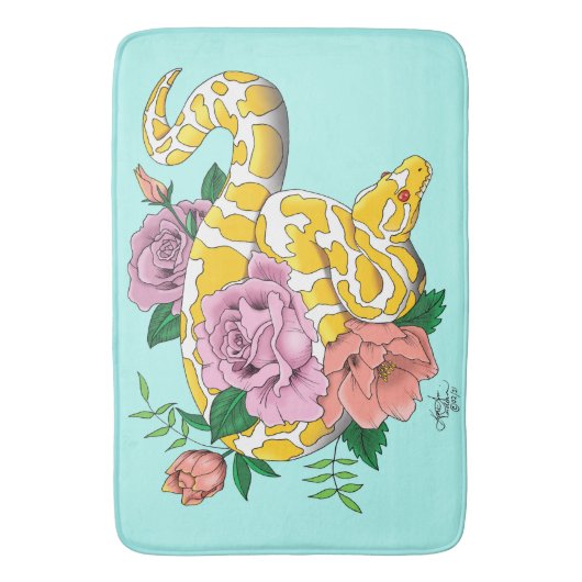 Yellow Albino Ball Python Badmat (Voorkant Verticaal)