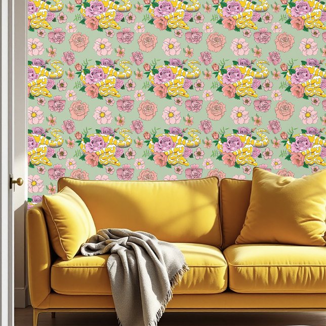 Yellow Albino Ball Python Behang (Creator heeft geüpload)