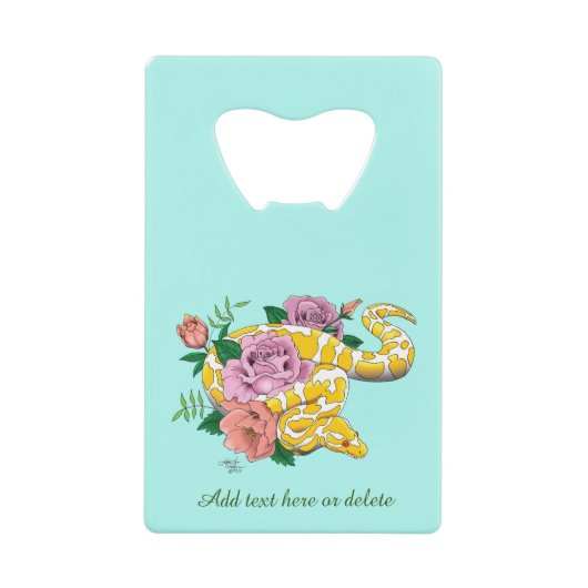 Yellow Albino Ball Python Creditkaart Flessenopener (Voorkant)