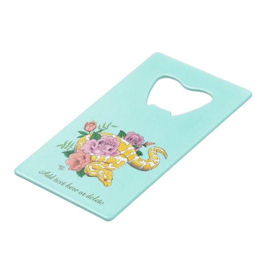 Yellow Albino Ball Python Creditkaart Flessenopener (Voorkant Gekanteld)