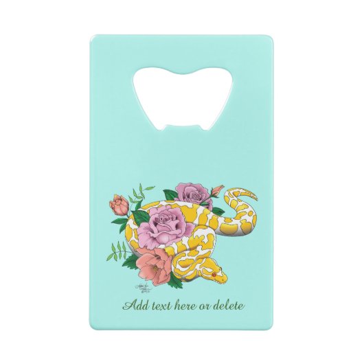 Yellow Albino Ball Python Creditkaart Flessenopener (Achterkant)