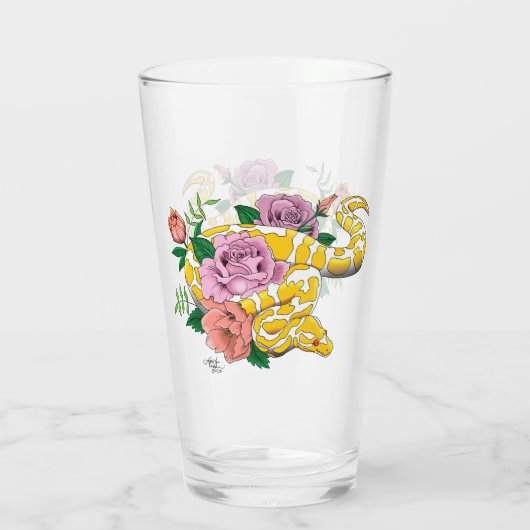 Yellow Albino Ball Python Glas (Achterkant)