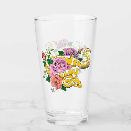 Yellow Albino Ball Python Glas (Voorkant)