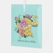 Yellow Albino Ball Python Glas Ornament (Voorkant links)