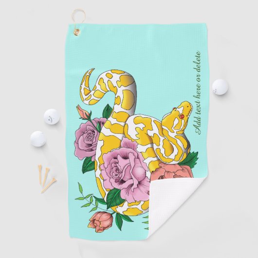 Yellow Albino Ball Python Golfhanddoek (Insitu)