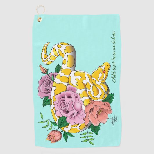 Yellow Albino Ball Python Golfhanddoek (Voorkant)