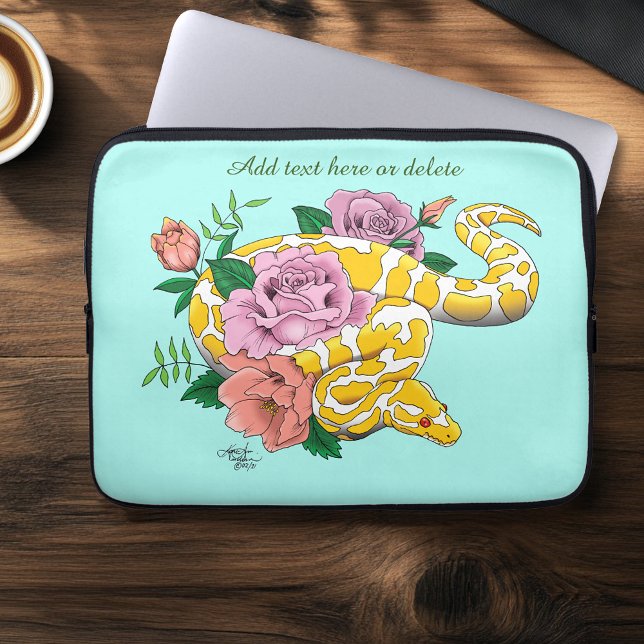 Yellow Albino Ball Python Laptop Sleeve (Creator heeft geüpload)