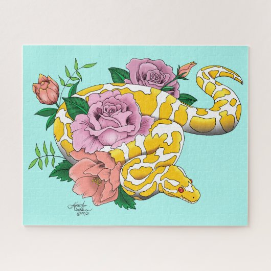 Yellow Albino Ball Python Legpuzzel (Horizontaal)