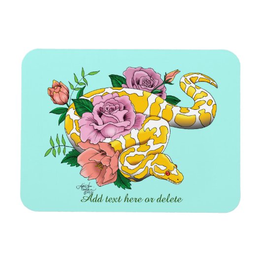 Yellow Albino Ball Python Magneet (Horizontaal)