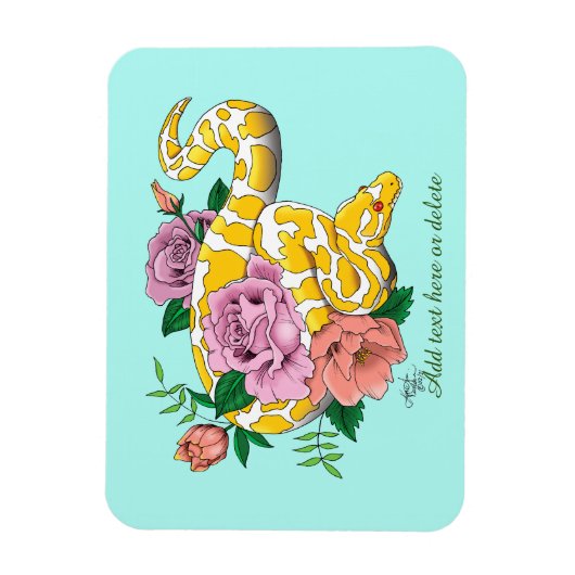 Yellow Albino Ball Python Magneet (Verticaal)