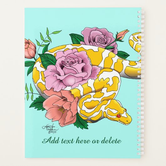 Yellow Albino Ball Python Planner (Achterkant)