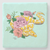 Yellow Albino Ball Python Stenen Onderzetter (Voorkant)