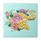 Yellow Albino Ball Python Tegeltje (Voorkant)