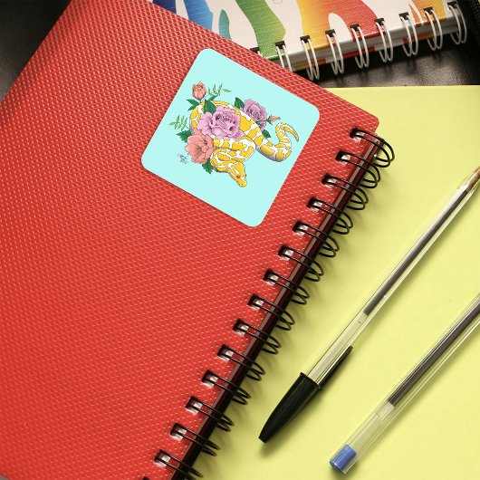 Yellow Albino Ball Python Vierkante Sticker