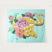 Yellow Albino Ball Python Wandkleed (Voorkant (horizontaal))