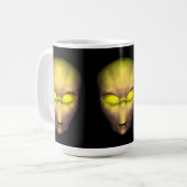 Yellow Alien Head Koffiemok (Voorkant links)