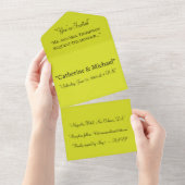 Yellow All In One Wedding Invitation – Lemon All In One Uitnodiging (Afscheurbaar)