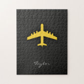 Yellow Amber Airplane Legpuzzel (Verticaal)