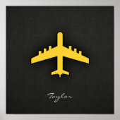 Yellow Amber Airplane Poster (Voorkant)