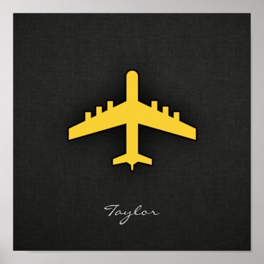 Yellow Amber Airplane Poster (Voorkant)