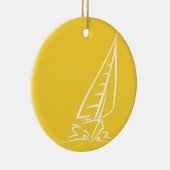 Yellow Amber Sailing Keramisch Ornament (Rechts)