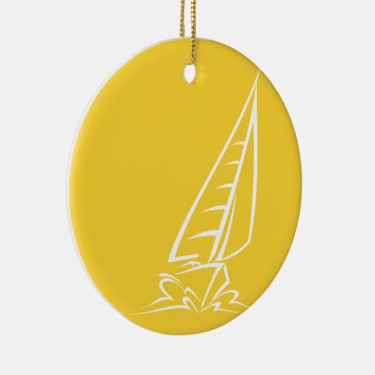 Yellow Amber Sailing Keramisch Ornament (Rechts)