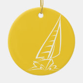 Yellow Amber Sailing Keramisch Ornament (Voorkant)