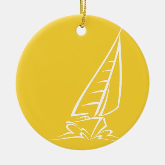 Yellow Amber Sailing Keramisch Ornament (Voorkant)