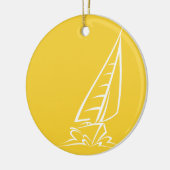 Yellow Amber Sailing Keramisch Ornament (Links)