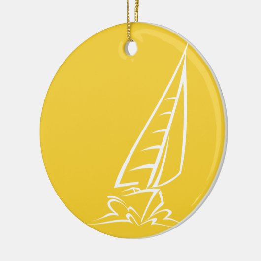 Yellow Amber Sailing Keramisch Ornament (Links)