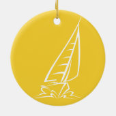 Yellow Amber Sailing Keramisch Ornament (Achterkant)