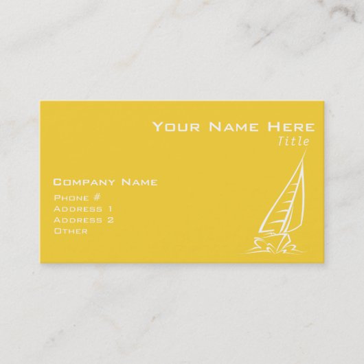 Yellow Amber Sailing Visitekaartje (Voorkant)