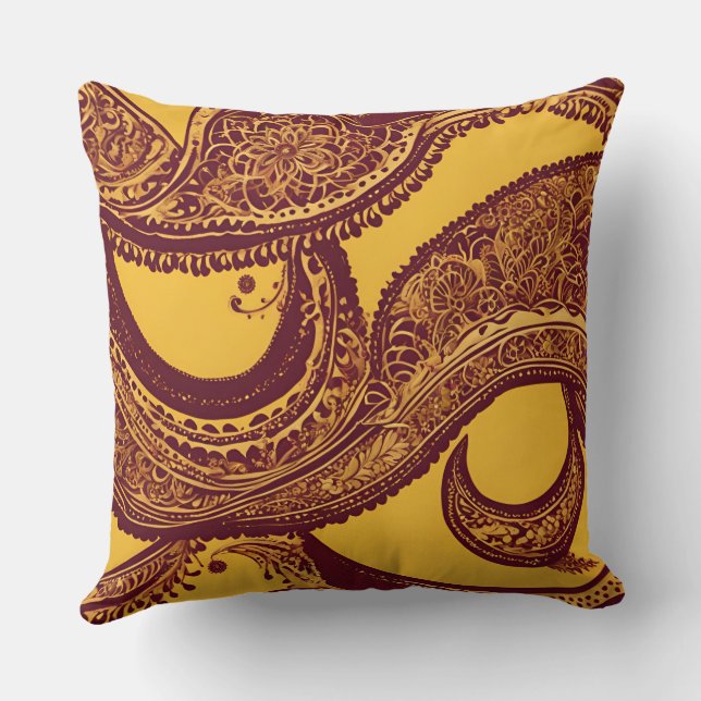 Yellow Ambiance AI art Kussen (Achterkant)