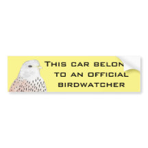 Yellow American Kestrel Birdwatcher Bumpersticker