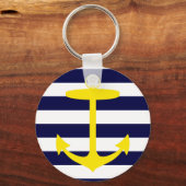 Yellow Anchor Silhouette Sleutelhanger (Voorkant)