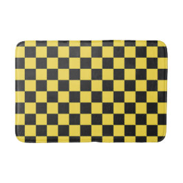 Yellow and black checkerboard pattern badmat