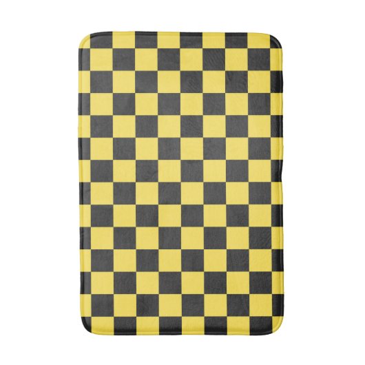 Yellow and black checkerboard pattern badmat (Voorkant Verticaal)