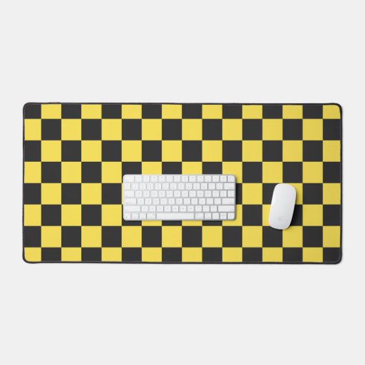 Yellow and black checkerboard pattern bureaumat (Keyboard & Muis)