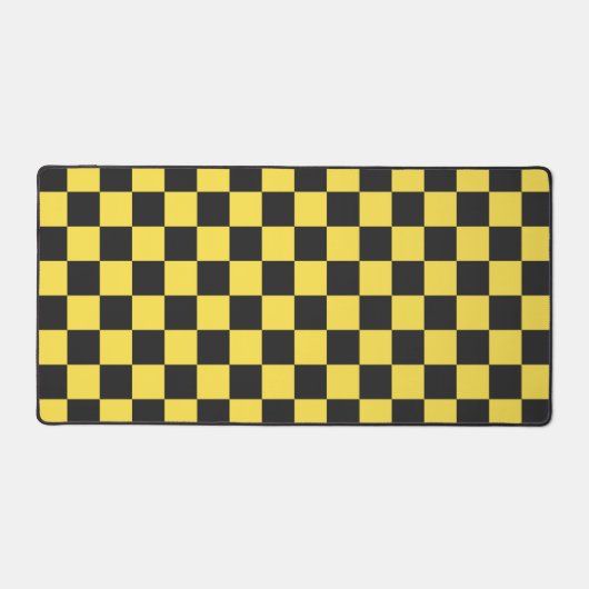 Yellow and black checkerboard pattern bureaumat (Voorkant)
