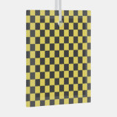Yellow and black checkerboard pattern glas ornament (Voorkant Rechts)