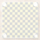 Yellow and black checkerboard pattern glazen onderzetter (Achterkant)