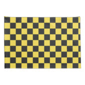Yellow and black checkerboard pattern kussensloop (Achterkant-Rechts)