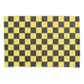 Yellow and black checkerboard pattern kussensloop (Voorkant-Links)