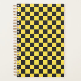 Yellow and black checkerboard pattern planner